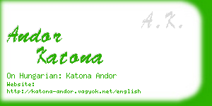 andor katona business card